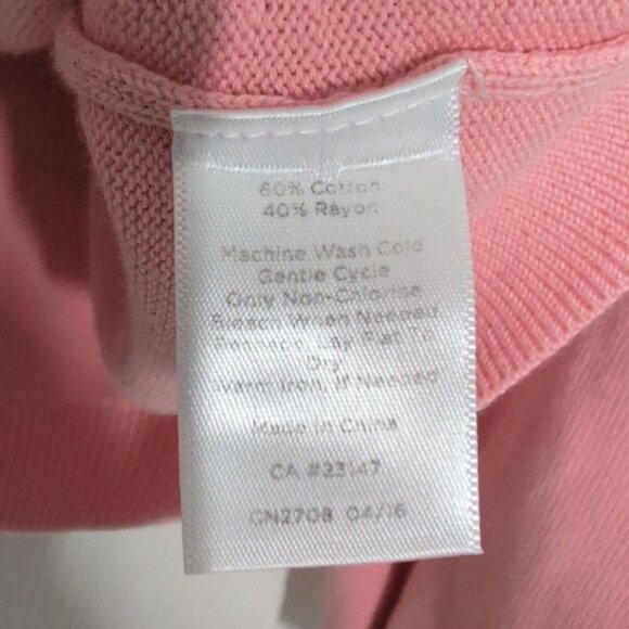 Talbots Knit Cardigan Womens Size 2X Pink Cotton Blend Button Front Sweater - Picture 5 of 6